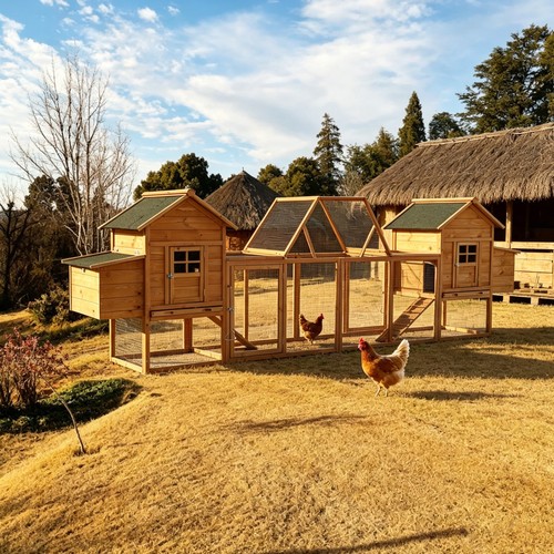 Outdoor wooden chicken coop - chicken,