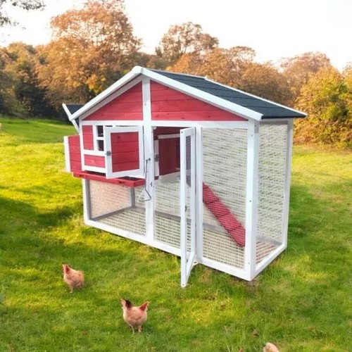Wooden chicken coop with - wooden,