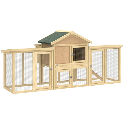 Wooden chicken coop with - chicken,