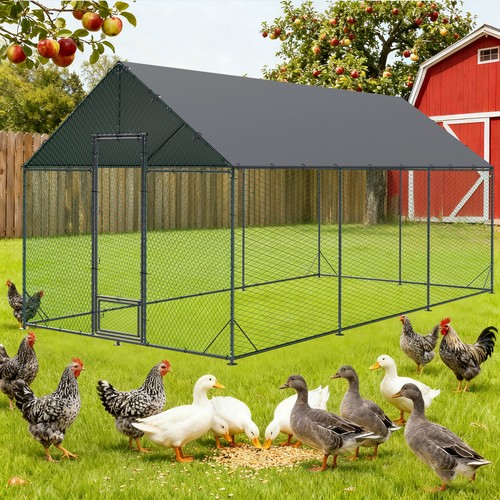 Large metal chicken - coop, with
