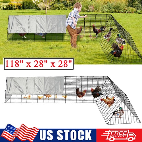 Metal chicken coop with runway - metal,