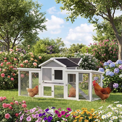 Pawhut wooden chicken coop - wooden, hen