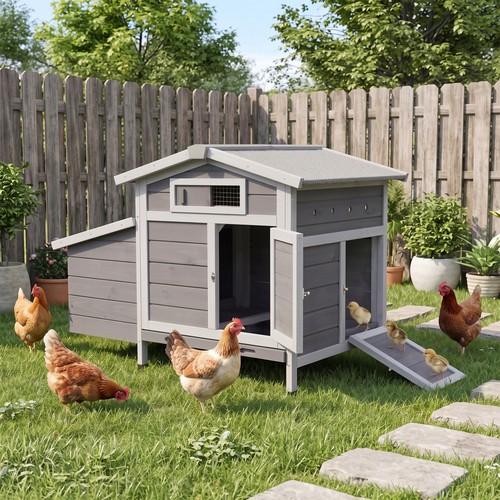Wooden chicken coop gray - 37.3",