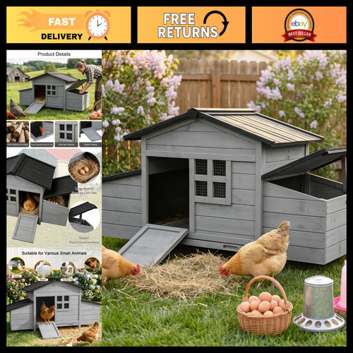 Large wooden chicken coop - wooden,