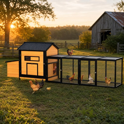 Large cedar chicken coop 118in - large,