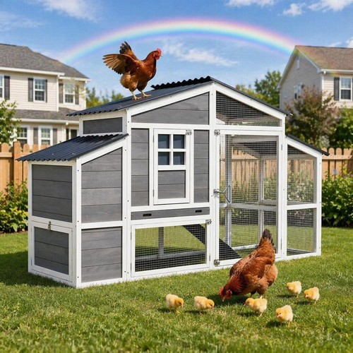 Large wooden chicken coop - wooden,
