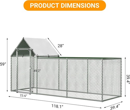 Walk metal chicken coop - walk-in,