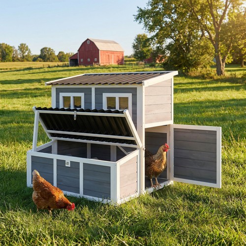 Pawhut wooden chicken coop - pawhut,